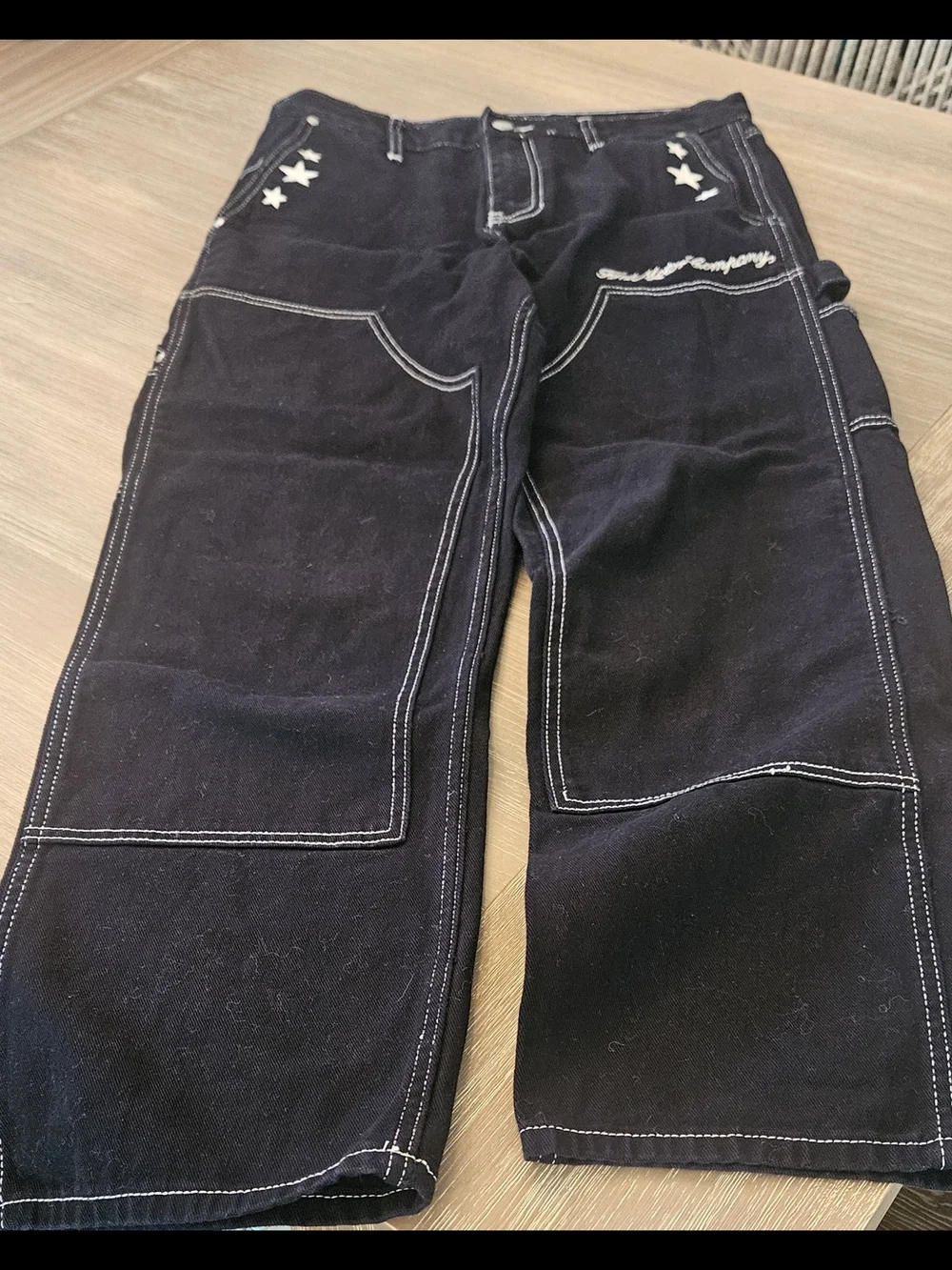 Men's FORD Black Workwear Jeans with Contrasting Stitching